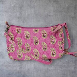 Y2K Vera Bradley Bermuda Pink Paisley Quilted Travel Crossbody Bag Cottage Purse